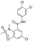 3,5-dichloro-N-(3,4-dichlorophenyl)-2-[methyl(methylsulphonyl)amino]benzamide  구조식 이미지