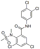 3,5-dichloro-N-(3,4-dichlorophenyl)-2-[methyl(methylsulphonyl)amino]benzamide  Structure