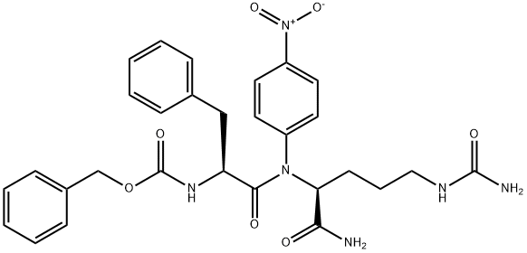 N-[(benzyloxy)carbonyl]-3-phenyl-L-alanyl-N5-carbamoyl-N-(p-nitrophenyl)-L-ornithinamide Structure