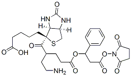 3-(4-biotinoyl-6-aminocaproyloxy)phenylpropionic acid N-hydroxysuccinimide ester Structure