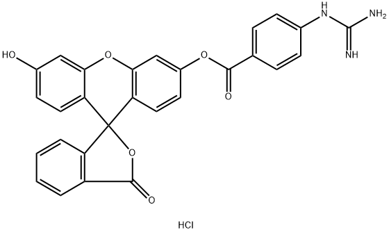 FLUORESCEIN MONO-P-GUANIDINOBENZOATE*HYD ROCHLORIDE Structure