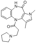 1,3-Dimethyl-4-(3-pyrrolidinopropionyl)-1,4,9,10-benzodiazepin-10(1H)- one 구조식 이미지
