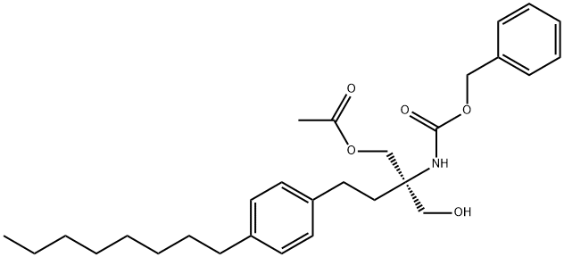 [(1R)-1-[(아세틸옥시)메틸]-1-(히드록시메틸)-3-(4-옥틸페닐)프로필]-카르밤산페닐메틸에스테르 구조식 이미지