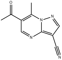 6-ACETYL-7-METHYLPYRAZOLO[1,5-A]피리미딘-3-카보니트릴 구조식 이미지