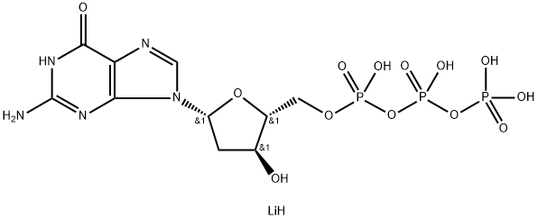 Guanosine 5'-(tetrahydrogen triphosphate), 2'-deoxy-, tetralithium salt 구조식 이미지
