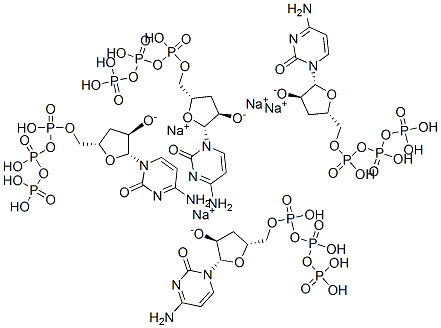 Cytidine 5'-(tetrahydrogen triphosphate), 3'-deoxy-, tetrasodium salt 구조식 이미지