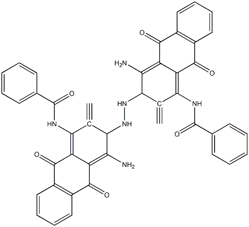 N,N'-[azinobis[methylidyne(4-amino-9,10-dihydro-9,10-dioxoanthracene-3,1-diyl)]]bisbenzamide 구조식 이미지