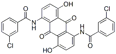 N,N'-(9,10-dihydro-4,8-dihydroxy-9,10-dioxoanthracene-1,5-diyl)bis[3-chlorobenzamide] 구조식 이미지