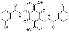 N,N'-(9,10-dihydro-4,8-dihydroxy-9,10-dioxoanthracene-1,5-diyl)bis[3-chlorobenzamide] Structure