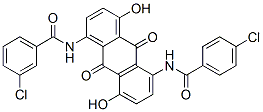 3-chloro-N-[5-[(4-chlorobenzoyl)amino]-9,10-dihydro-4,8-dihydroxy-9,10-dioxo-1-anthryl]benzamide  Structure