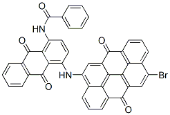 N-[4-[(10-bromo-6,12-dihydro-6,12-dioxodibenzo[def,mno]chrysen-4-yl)amino]-9,10-dihydro-9,10-dioxo-1-anthryl]benzamide Structure