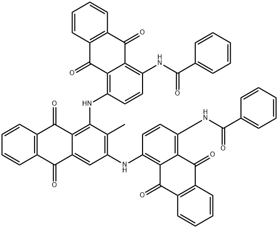 N,N'-[(9,10-dihydro-2-methyl-9,10-dioxoanthracene-1,3-diyl)bis[imino(9,10-dihydro-9,10-dioxoanthracene-4,1-diyl)]]bis(benzamide) 구조식 이미지