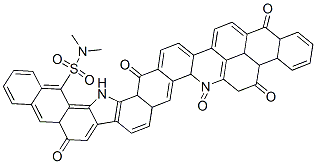 6,7,12,19,20,25-hexahydro-N,N-dimethyl-5,7,12,20,25-pentaoxo-5H-anthra[2,1,9-mna]naphth[2'',3'':6',7']indolo[2',3':5,6]naphth[2,3-h]acridine-18-sulphonamide Structure