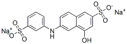 4-hydroxy-6-(3-sulphoanilino)naphthalene-2-sulphonic acid, sodium salt Structure