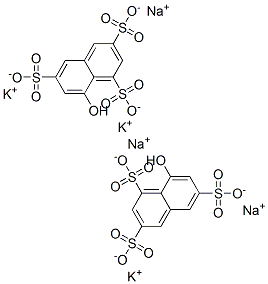 8-hydroxynaphthalene-1,3,6-trisulphonic acid, potassium sodium salt Structure