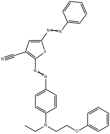 2-[4-[N-Ethyl-N-(2-phenoxyethyl)amino]phenylazo]-5-phenylazo-3-thiophenecarbonitrile Structure