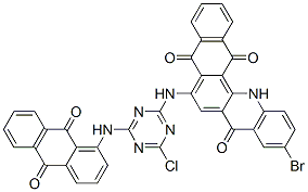 10-bromo-6-[[4-chloro-6-[(9,10-dihydro-9,10-dioxoanthryl)amino]-1,3,5-triazin-2-yl]amino]naphth[2,3-c]acridine-5,8,14(13H)-trione 구조식 이미지