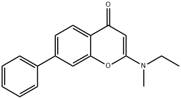 2-(Ethylmethylamino)-7-phenyl-4H-1-benzopyran-4-one 구조식 이미지