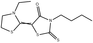 3-butyl-5-(3-ethylthiazolidin-2-ylidene)-2-thioxothiazolidin-4-one 구조식 이미지