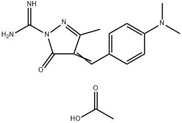 4-[[4-(dimethylamino)phenyl]methylene]-4,5-dihydro-3-methyl-5-oxo-1H-pyrazole-1-carboxamidine monoacetate Structure