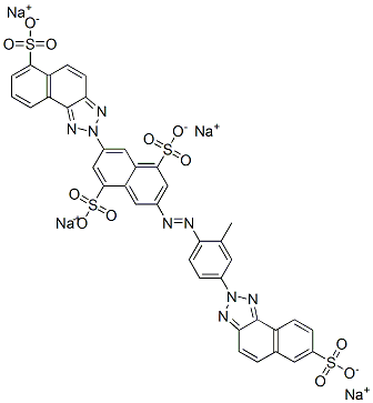 tetrasodium 3-[[2-methyl-4-(7-sulphonato-2H-naphtho[1,2-d]triazol-2-yl)phenyl]azo]-7-(6-sulphonato-2H-naphtho[1,2-d]triazol-2-yl)naphthalene-1,5-disulphonate 구조식 이미지