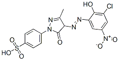 4-[4-[(3-chloro-2-hydroxy-5-nitrophenyl)azo]-4,5-dihydro-3-methyl-5-oxo-1H-pyrazol-1-yl]benzenesulphonic acid 구조식 이미지