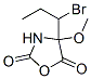 2,5-Oxazolidinedione,  4-(1-bromopropyl)-4-methoxy- Structure