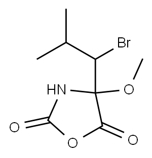 2,5-Oxazolidinedione,  4-(1-bromo-2-methylpropyl)-4-methoxy- 구조식 이미지