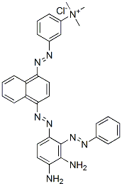 3-[[4-[[diamino(phenylazo)phenyl]azo]-1-naphthyl]azo]-N,N,N-trimethylanilinium chloride Structure