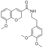 2H-1-BENZOPYRAN-3-CARBOXAMIDE, N-(2-(3,4-DIMETHOXYPHENYL)ETHYL)-8-METH OXY- 구조식 이미지