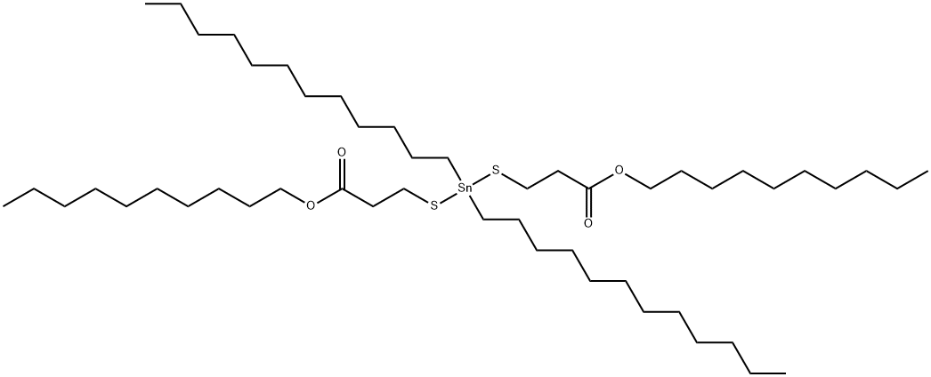 decyl 5,5-didodecyl-9-oxo-10-oxa-4,6-dithia-5-stannaicosanoate 구조식 이미지