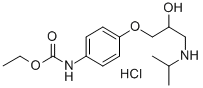 Carbamic acid, (4-(2-hydroxy-3-((1-methylethyl)amino)propoxy)phenyl)-,  ethyl ester, monohydrochloride 구조식 이미지