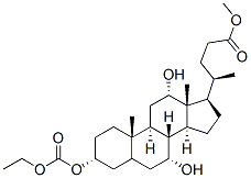 methyl 3alpha-[(ethoxycarbonyl)oxy]-7alpha,12alpha-dihydroxycholan-24-oate 구조식 이미지