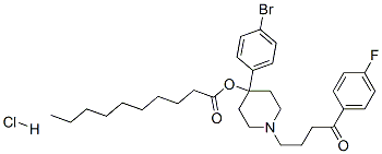 4-(4-bromophenyl)-1-[4-(4-fluorophenyl)-4-oxobutyl]-4-piperidyl decanoate hydrochloride 구조식 이미지