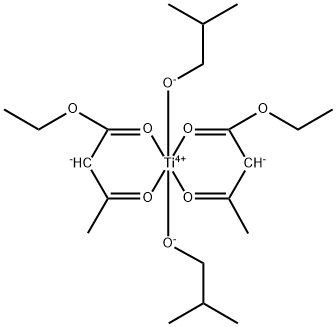 비스(에틸 아세토아세테이토-O1,O3)비스(2-메틸프로판-1-올레이토)타이타늄 구조식 이미지