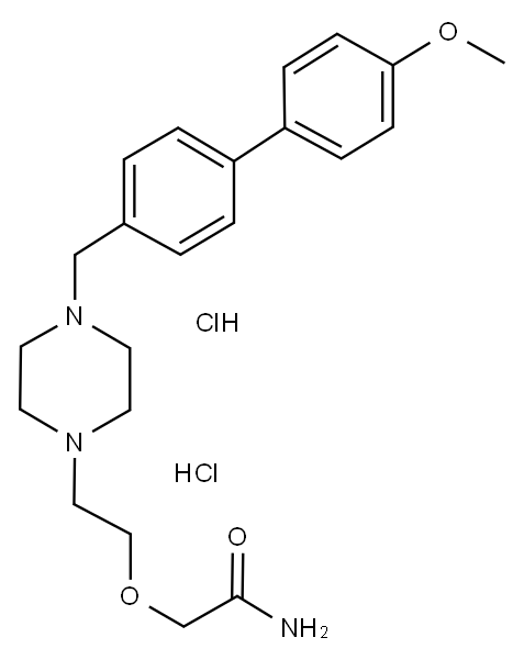 2-(2-(4-((4-Methoxyphenyl)phenylmethyl)-1-piperazinyl)ethoxy)acetamide  dihydrochloride Structure
