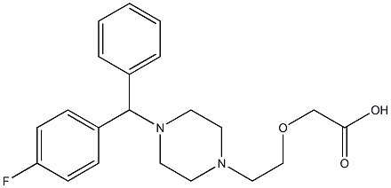 (2-(4-((4-플루오로페닐)페닐메틸)-1-피페라지닐)에톡시)아세트산수화물 구조식 이미지