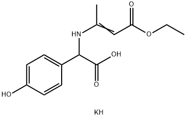 potassium [(3-ethoxy-1-methyl-3-oxoprop-1-enyl)amino](4-hydroxyphenyl)acetate 구조식 이미지