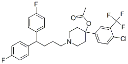 1-[4,4-bis(4-fluorophenyl)butyl]-4-[4-chloro-3-(trifluoromethyl)phenyl]piperidin-4-yl acetate Structure