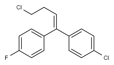 1-chloro-4-[4-chloro-1-(4-fluorophenyl)-1-butenyl]benzene  구조식 이미지