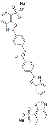 disodium 6-methyl-2'-[4-[[4-(6-methyl-7-sulphonatobenzothiazol-2-yl)phenyl]-NNO-azoxy]phenyl][2,6'-bibenzothiazole]-7-sulphonate 구조식 이미지