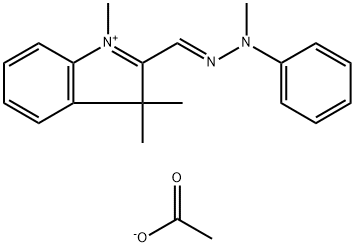 1,3,3-trimethyl-2-[(methylphenylhydrazono)methyl]-3H-indolium acetate Structure