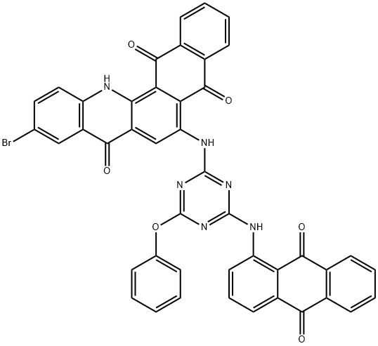 10-bromo-6-[[4-[(9,10-dihydro-9,10-dioxoanthryl)amino]-6-phenoxy-1,3,5-triazin-2-yl]amino]naphth[2,3-c]acridine-5,8,14(13H)-trione 구조식 이미지
