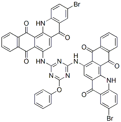 6,6'-[(6-phenoxy-1,3,5-triazine-2,4-diyl)diimino]bis[10-bromonaphth[2,3-c]acridine-5,8,14(13H)-trione] Structure