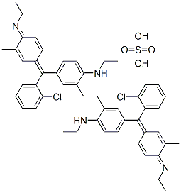 bis(4-[(2-chlorophenyl)[4-(ethylimino)-3-methyl-2,5-cyclohexadien-1-ylidene]methyl]-N-ethyl-o-toluidine) sulphate  구조식 이미지