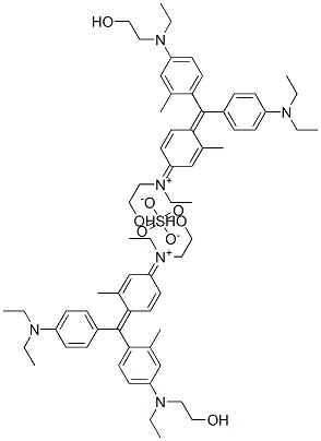 bis[[4-[[4-(diethylamino)phenyl][4-[ethyl(2-hydroxyethyl)amino]-2-methylphenyl]methylene]-3-methyl-2,5-cyclohexadien-1-ylidene]ethyl(2-hydroxyethyl)ammonium] sulphate 구조식 이미지
