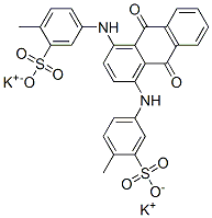 dipotassium [(9,10-dihydro-9,10-dioxo-1,4-anthrylene)diimino]bis(toluenesulphonate) Structure