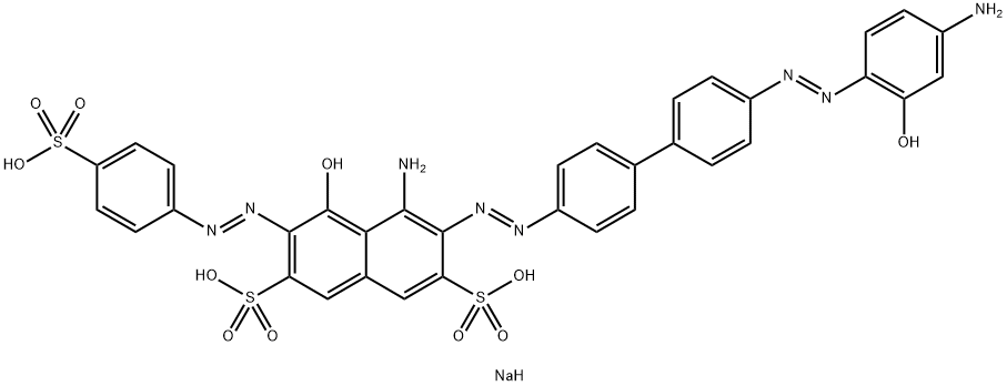 trisodium 4-amino-3-[[4'-[(4-amino-2-hydroxyphenyl)azo][1,1'-biphenyl]-4-yl]azo]-5-hydroxy-6-[(4-sulphonatophenyl)azo]naphthalene-2,7-disulphonate Structure