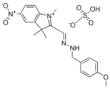 2-[[(4-methoxyphenyl)methylhydrazono]methyl]-1,3,3-trimethyl-5-nitro-3H-indolium hydrogen sulphate 구조식 이미지