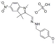 2-[[(4-methoxyphenyl)methylhydrazono]methyl]-1,3,3-trimethyl-5-nitro-3H-indolium hydrogen sulphate Structure